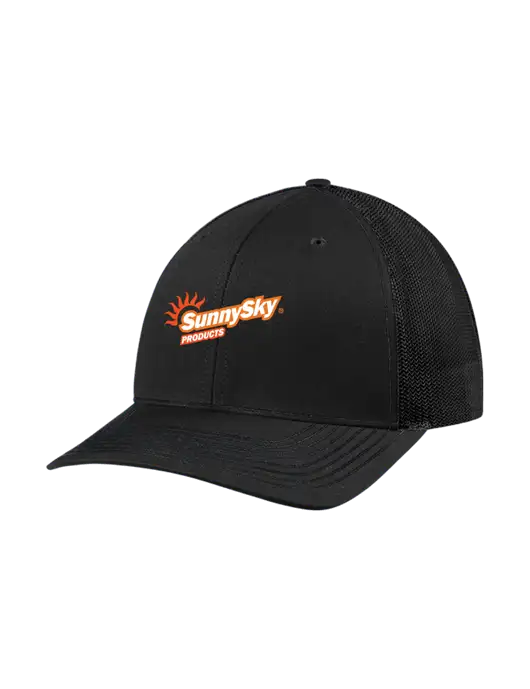 Richardson Adjustable Snapback Original 112 Trucker Cap Black w/Black Mesh w/Sunny Sky Products Logo