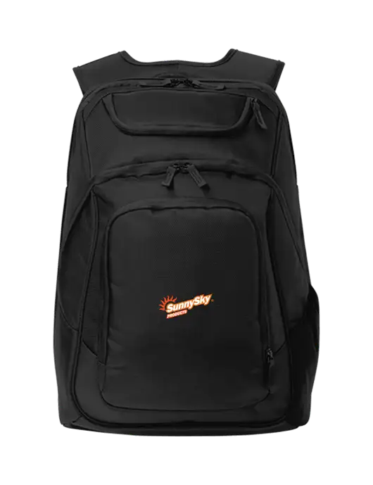 Executive Black Laptop Backpack w/Sunny Sky Products Logo