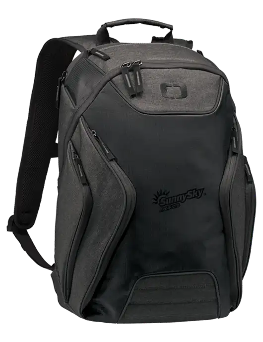 OGIO Black/Heather Grey Hatch Laptop Backpack
 w/Sunny Sky Products Logo
