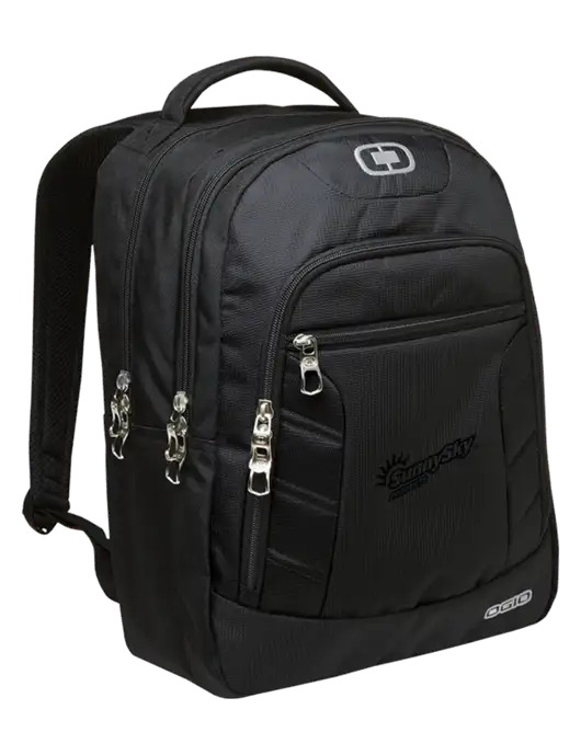 OGIO Black/Silver Colton Laptop Backpack
 w/Sunny Sky Products Logo