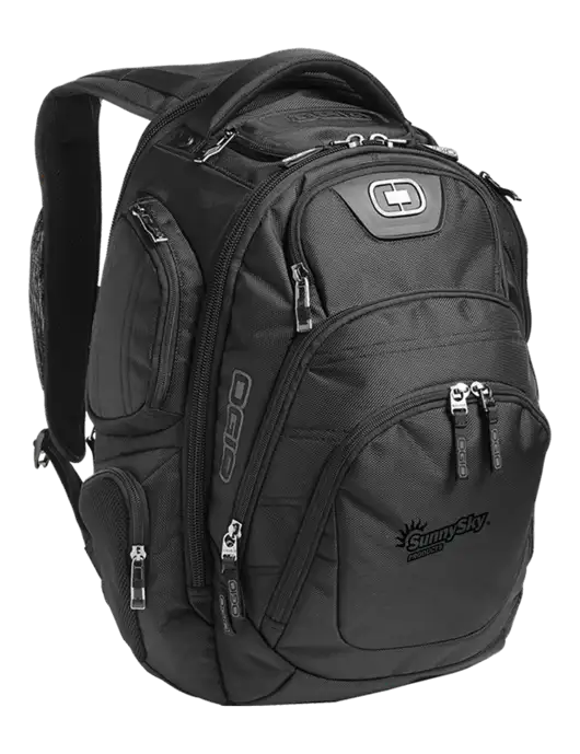 OGIO Black Stratagem Laptop Backpack w/Sunny Sky Products Logo