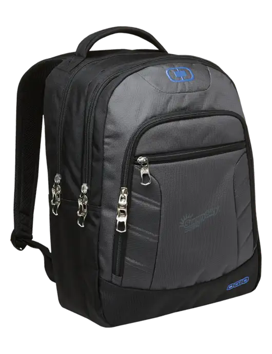 OGIO Dark Grey/Royal Blue Colton Laptop Backpack  w/Sunny Sky Products Logo
