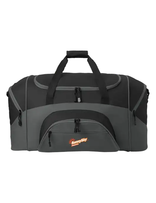 Standard Colorblock Black/Dark Grey Sport Duffel w/Sunny Sky Products Logo