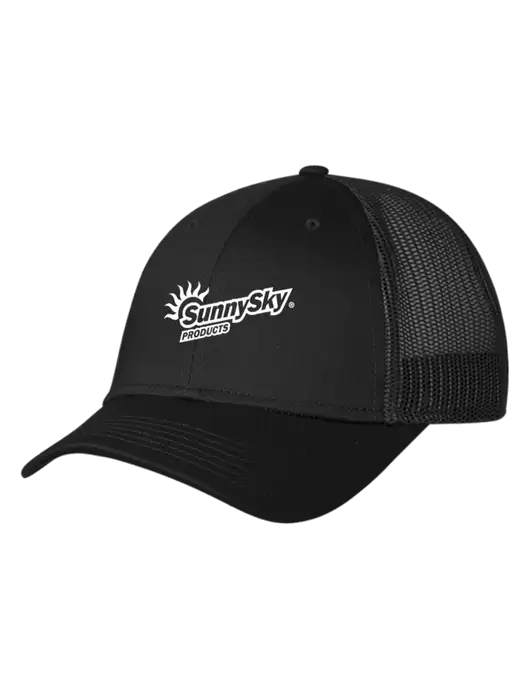Black Mesh Trucker Cap Snap Back w/Sunny Sky Products Logo