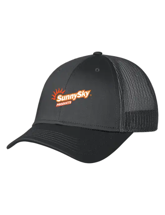 Charcoal Mesh Trucker Cap Snap Back w/Sunny Sky Products Logo