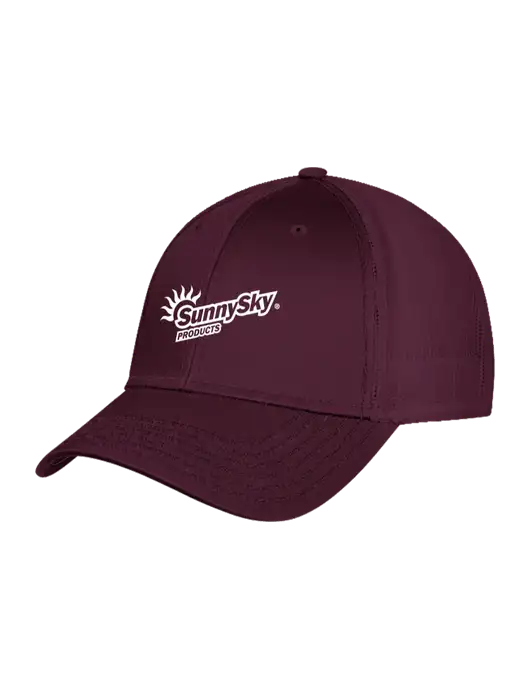 Maroon Mesh with Maroon Stitching on Bill Trucker Cap Snap Back w/Sunny Sky Products Logo