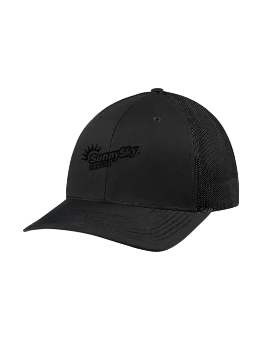 Richardson Adjustable Snapback Original 112 Trucker Cap Black w/Black Mesh w/Sunny Sky Products Logo