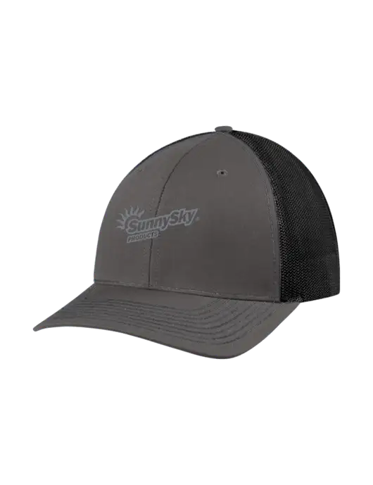 Richardson Adjustable Snapback Original 112 Trucker Cap Dark Grey w/Black Mesh w/Sunny Sky Products Logo