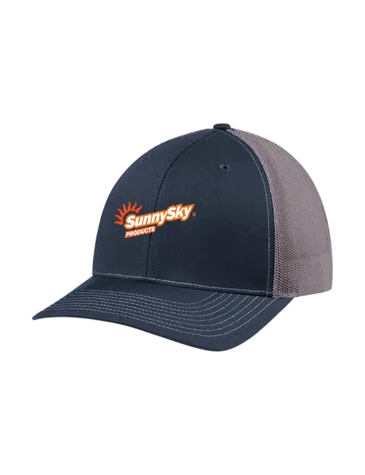 Richardson Adjustable Snapback Original 112 Trucker Cap Navy w/Charcoal Mesh w/Sunny Sky Products Logo
