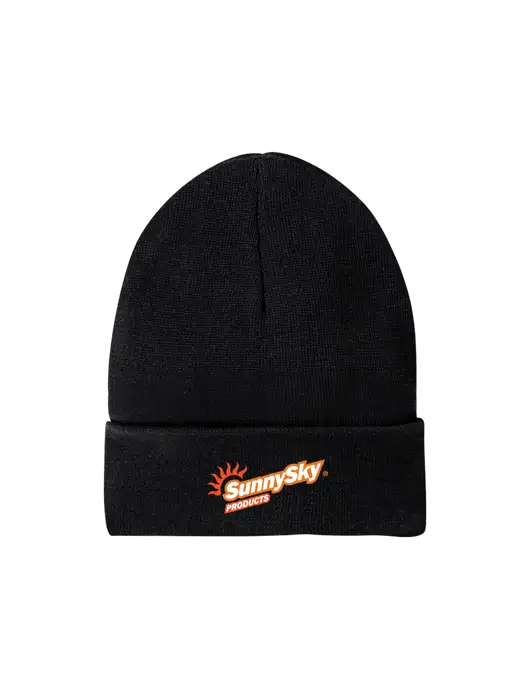 Recycled Black Beanie w/Sunny Sky Products Logo