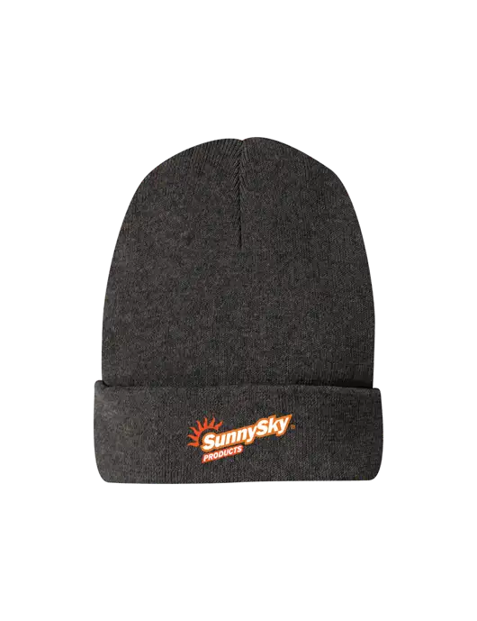 Recycled Charcoal Heather Beanie w/Sunny Sky Products Logo