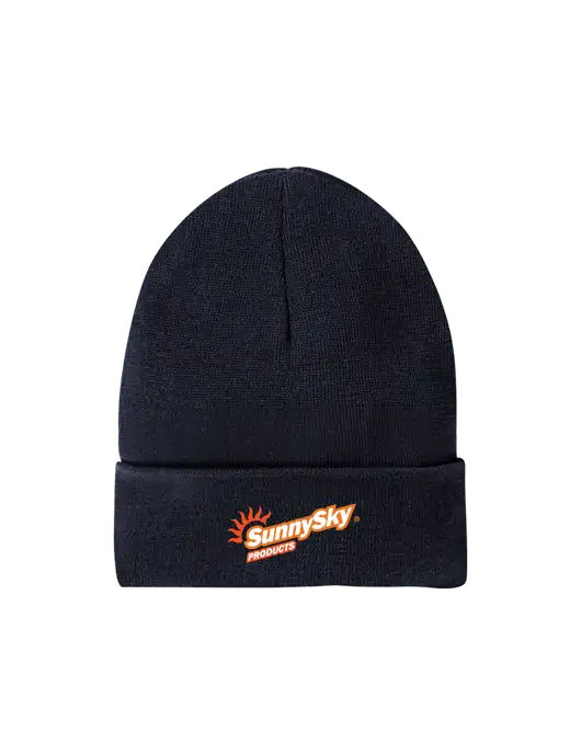 Recycled True Navy Beanie w/Sunny Sky Products Logo