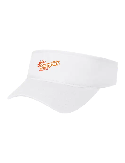 White Cap Visor w/Sunny Sky Products Logo