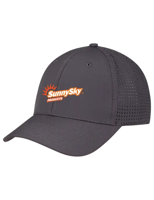 Charcoal Performance Stretchable Cap Hook & Loop w/Sunny Sky Products Logo