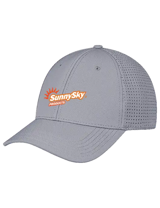 Grey Performance Stretchable Cap Hook & Loop w/Sunny Sky Products Logo