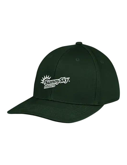 Premium Modern Structured Twill Dark Green Snapback Cap w/Sunny Sky Products Logo