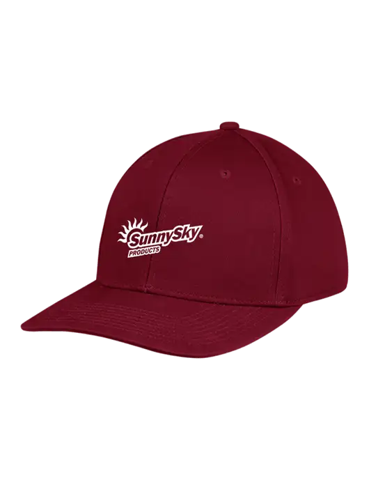 Premium Modern Structured Twill Maroon Snapback Cap w/Sunny Sky Products Logo