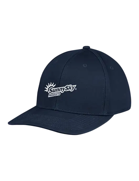 Premium Modern Structured Twill Navy Snapback Cap w/Sunny Sky Products Logo