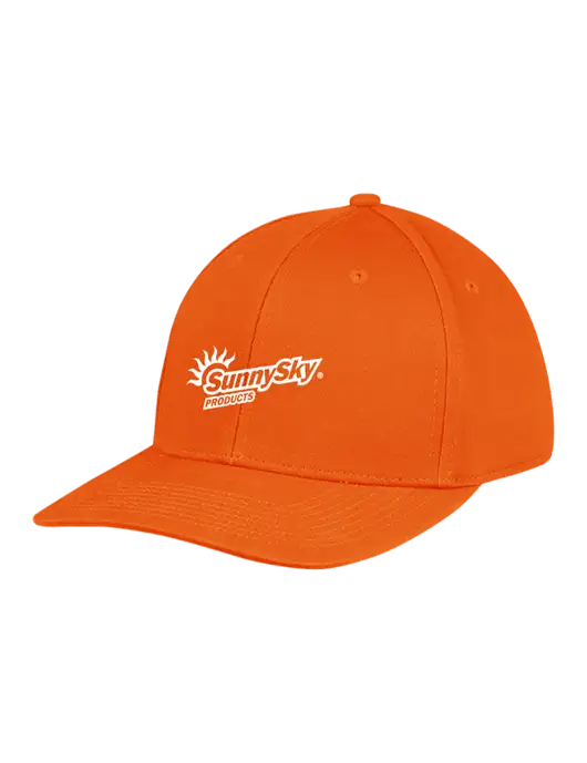 Premium Modern Structured Twill Orange Snapback Cap w/Sunny Sky Products Logo