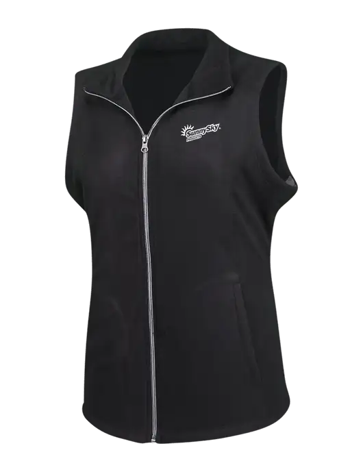 Black Womens Microfleece Vest w/Sunny Sky Products Logo