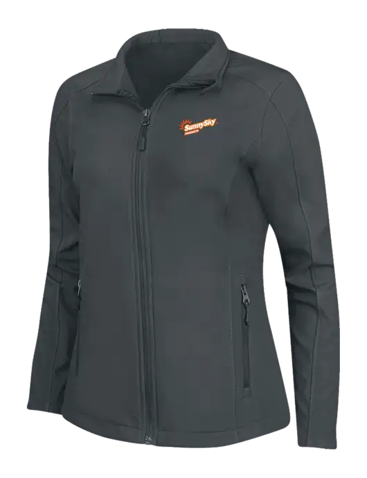 Charcoal Grey Womens Core Soft Shell Jacket w/Sunny Sky Products Logo