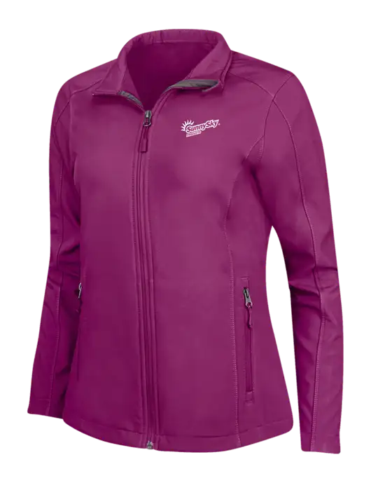 Dark Fuchsia Womens Core Soft Shell Jacket w/Sunny Sky Products Logo