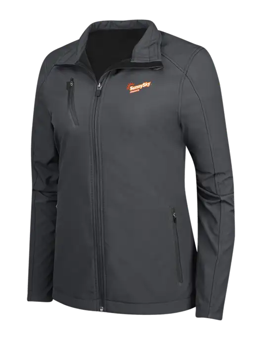 Dark Grey Womens Welded Softshell Jacket w/Sunny Sky Products Logo