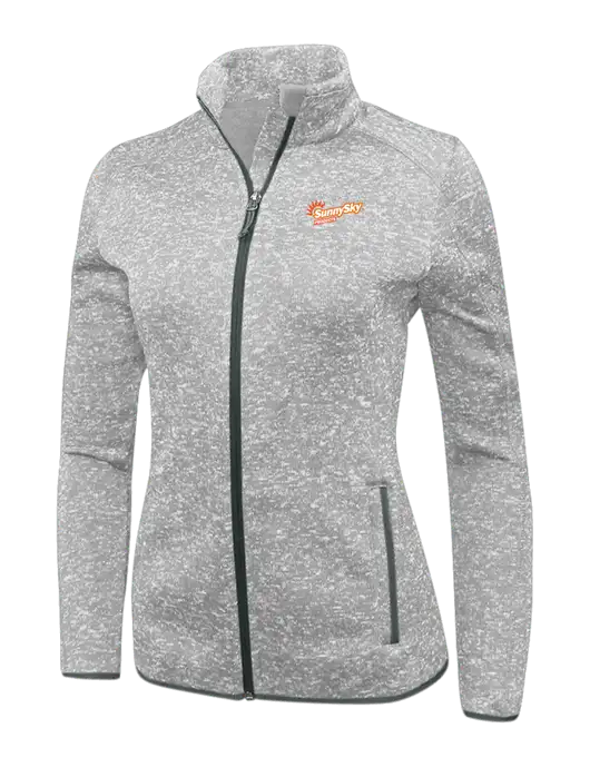 Grey Heather Womens Sweater Fleece Jacket w/Sunny Sky Products Logo