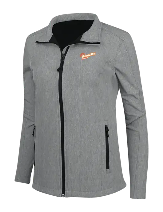 Medium Grey Heather Womens Core Soft Shell Jacket w/Sunny Sky Products Logo
