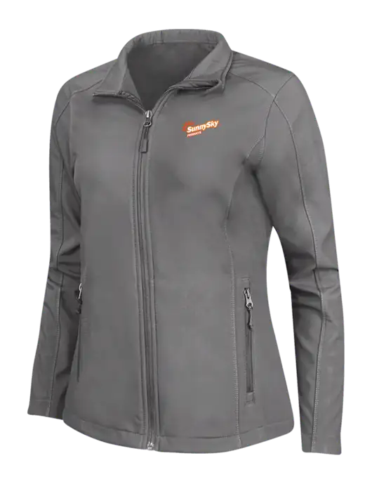 Medium Grey Womens Core Soft Shell Jacket w/Sunny Sky Products Logo