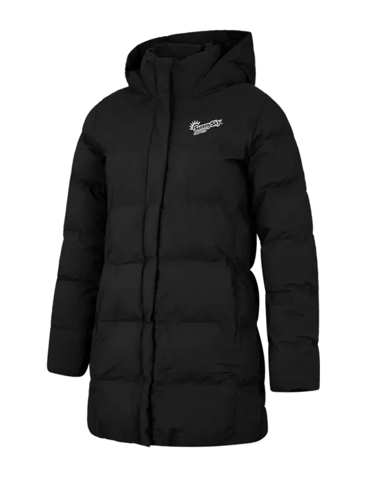 Mercer+Mettle Womens Deep Black Puffy Parka  w/Sunny Sky Products Logo