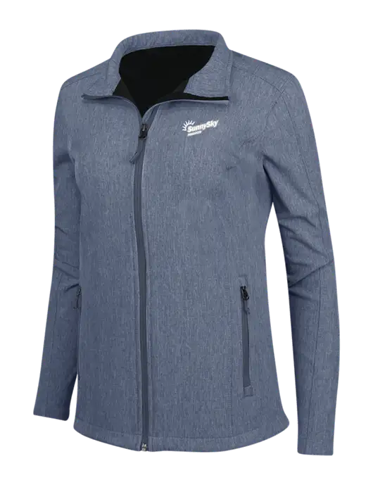 Navy Heather Womens Core Soft Shell Jacket w/Sunny Sky Products Logo