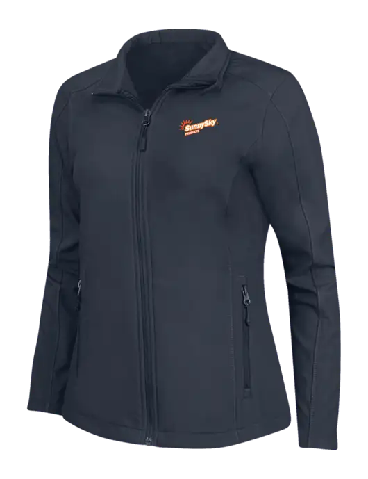 Navy Womens Core Soft Shell Jacket w/Sunny Sky Products Logo