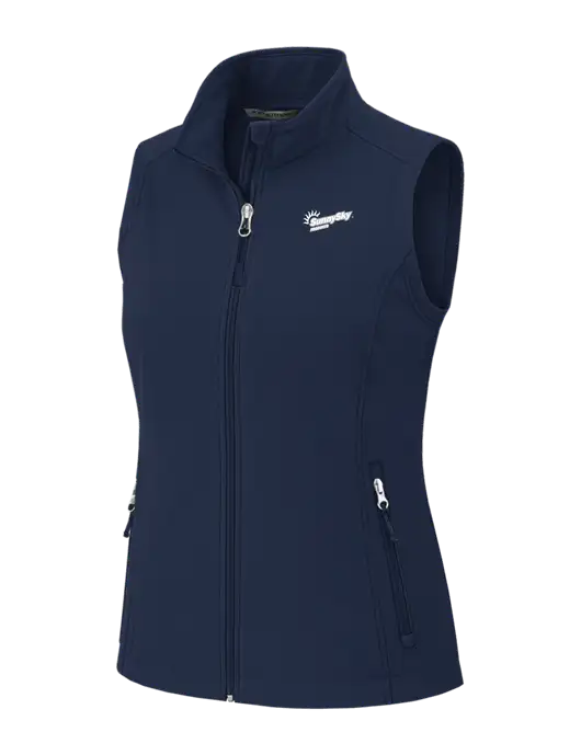 Navy Womens Core Soft Shell Vest w/Sunny Sky Products Logo