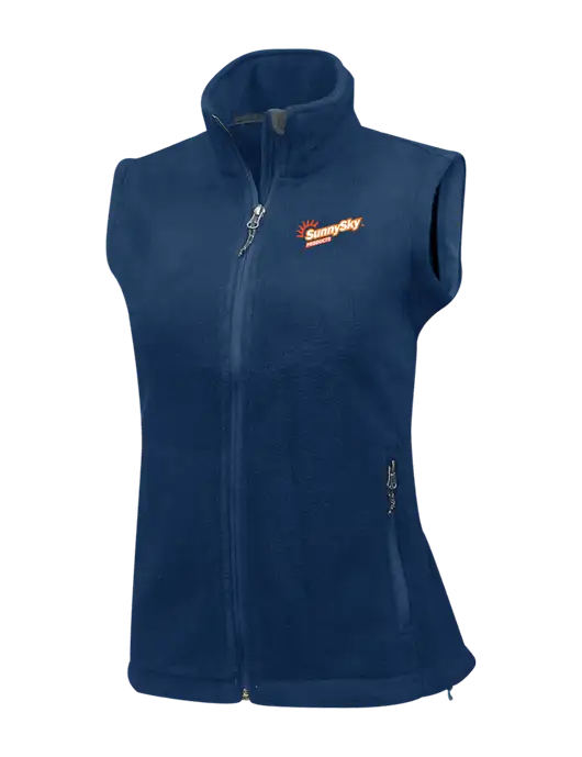 Navy Womens Fleece Vest w/Sunny Sky Products Logo