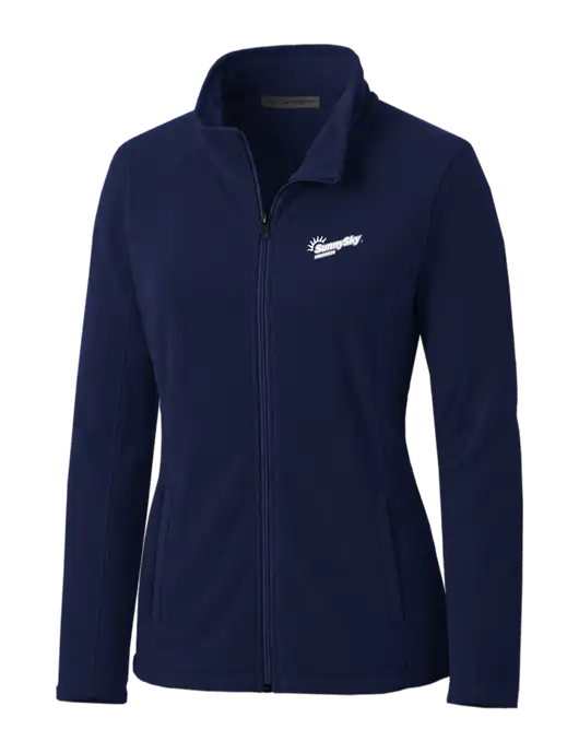 Navy Womens Microfleece Jacket w/Sunny Sky Products Logo
