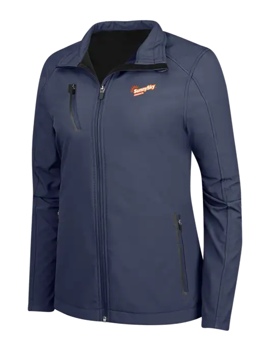Navy Womens Welded Softshell Jacket w/Sunny Sky Products Logo