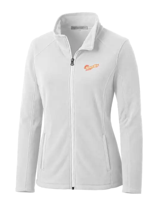 White Womens Microfleece Jacket w/Sunny Sky Products Logo