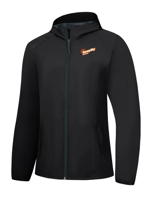 Womens Black Essential Rain Jacket w/Sunny Sky Products Logo