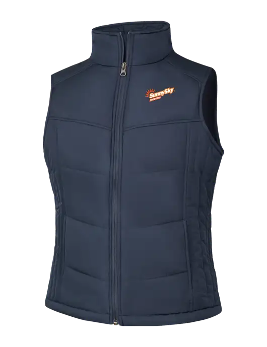  Womens Dark Slate/Black Puffy Vest w/Sunny Sky Products Logo