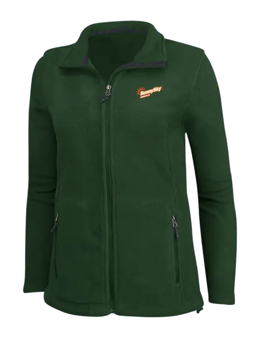 Womens Fleece Dark Green Jacket w/Sunny Sky Products Logo
