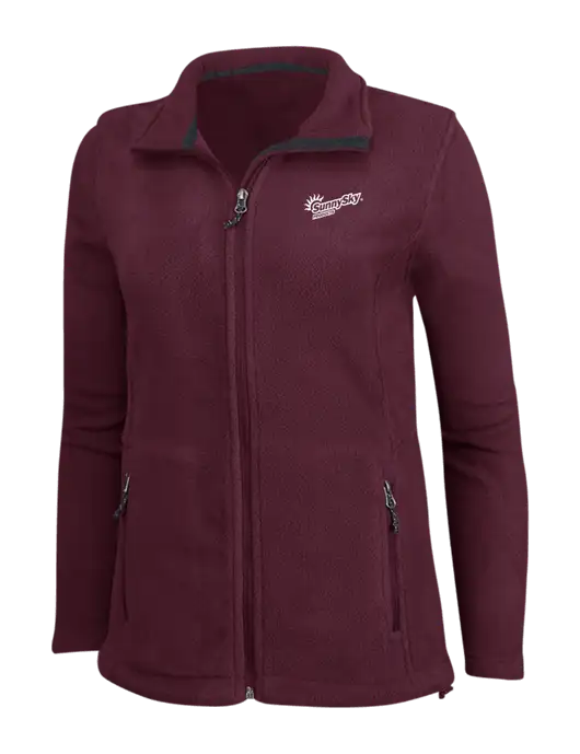 Womens Maroon Fleece Jacket w/Sunny Sky Products Logo