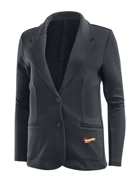 Charcoal Grey Womens Knit Blazer w/Sunny Sky Products Logo