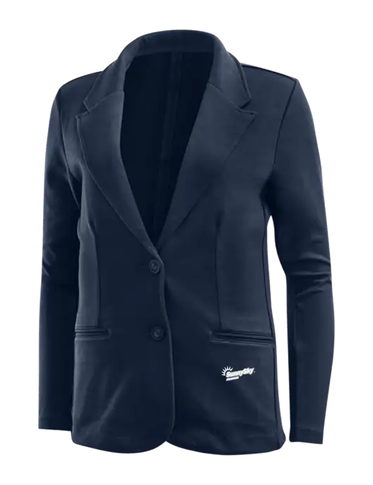 Deep Navy Womens Knit Blazer w/Sunny Sky Products Logo