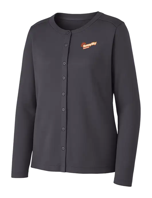 Grey Smoke Womens Concept Stretch Button-Front Cardigan Sweater w/Sunny Sky Products Logo