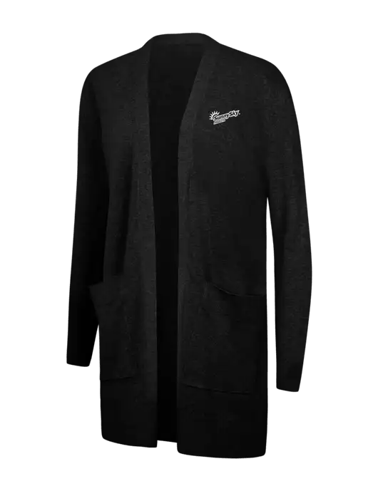 Mercer+Mettle Womens Black Open Front Cardigan Sweater w/Sunny Sky Products Logo