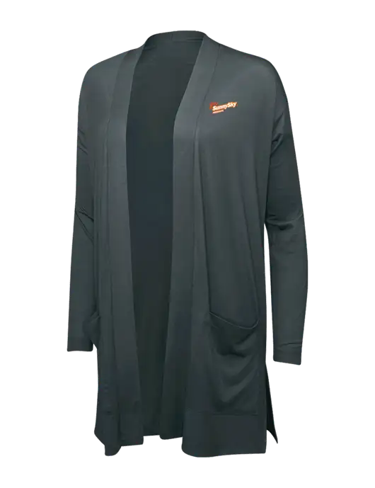 Smoke Grey Womens Concept Long Pocket Cardigan w/Sunny Sky Products Logo