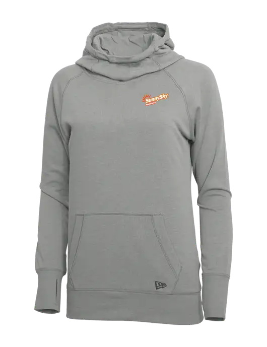 New Era Shadow Grey Heather Womens Tri-Blend Fleece Pullover Hoodie w/Sunny Sky Products Logo