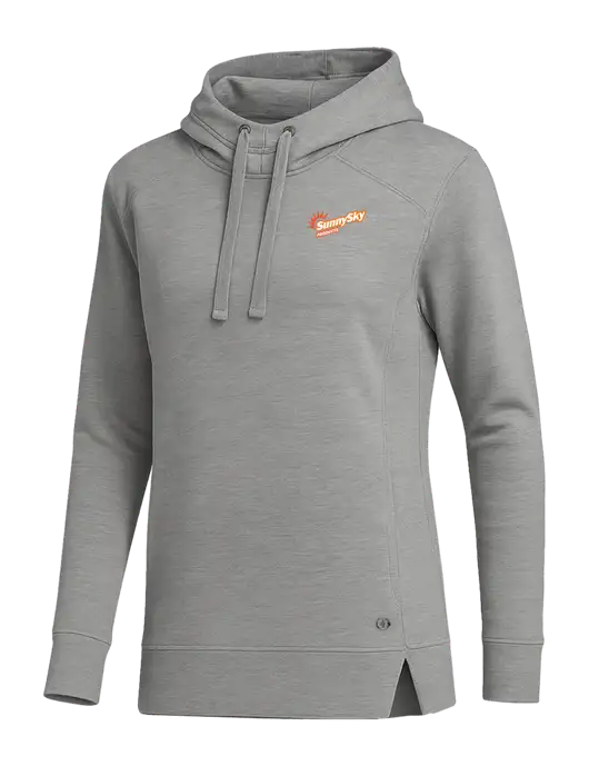 OGIO Heather Grey Womens Luuma Pullover Fleece Hoodie w/Sunny Sky Products Logo