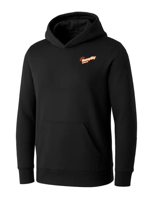 Womens Black Core Fleece Pullover Hooded Sweatshirt w/Sunny Sky Products Logo